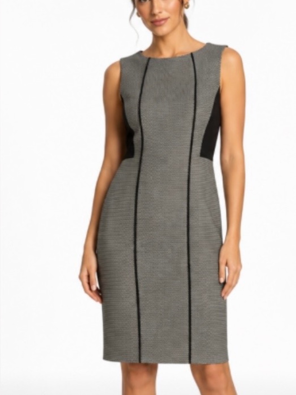Talbots Sleeveless Black & White Ponte Sheath Dress size 6